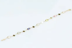 Bracelet pierres fines en or jaune
