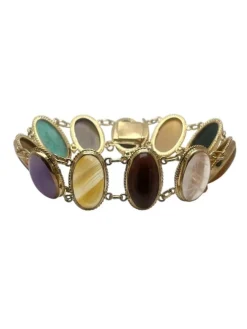 Bracelet Pierres Fines Multicolores – Or jaune 18K – 35.2g