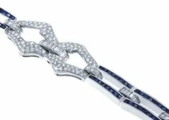 Bracelet platine diamants saphirs