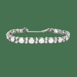 Bracelet platine ligne diamants