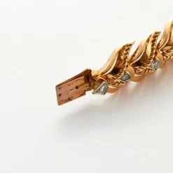 Bracelet Platine, Or Jaune et Diamants