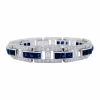 Bracelet platine, saphirs calibrés, diamants.