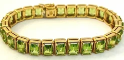 Bracelet péridots taille émeraude