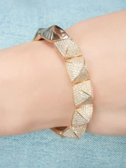BRACELET "PYRAMIDE" OR ROSE ET BRILLANTS