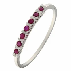 Bracelet rigide Or blanc Diamants Rubis
