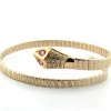 Bracelet rigide or jaune et blanc rubis et diamants