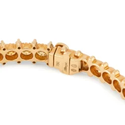 Bracelet rigide ouvrant, or rose et saphirs multicolores