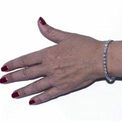Bracelet RIVIERE en or blanc et diamants