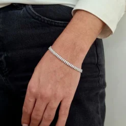 Bracelet rivière de diamants or blanc