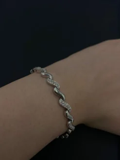Bracelet rivière de diamants or blanc