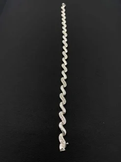 Bracelet rivière de diamants or blanc