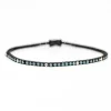 Bracelet Rivière diamants bleus et blancs
