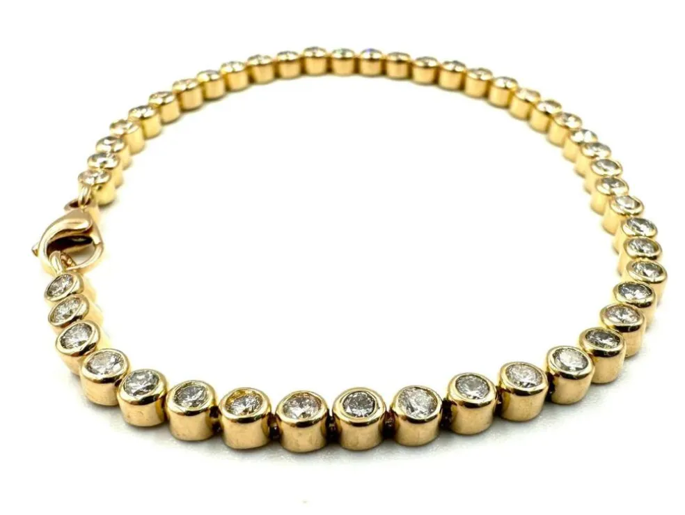 Bracelet Rivière Diamants Or Rose