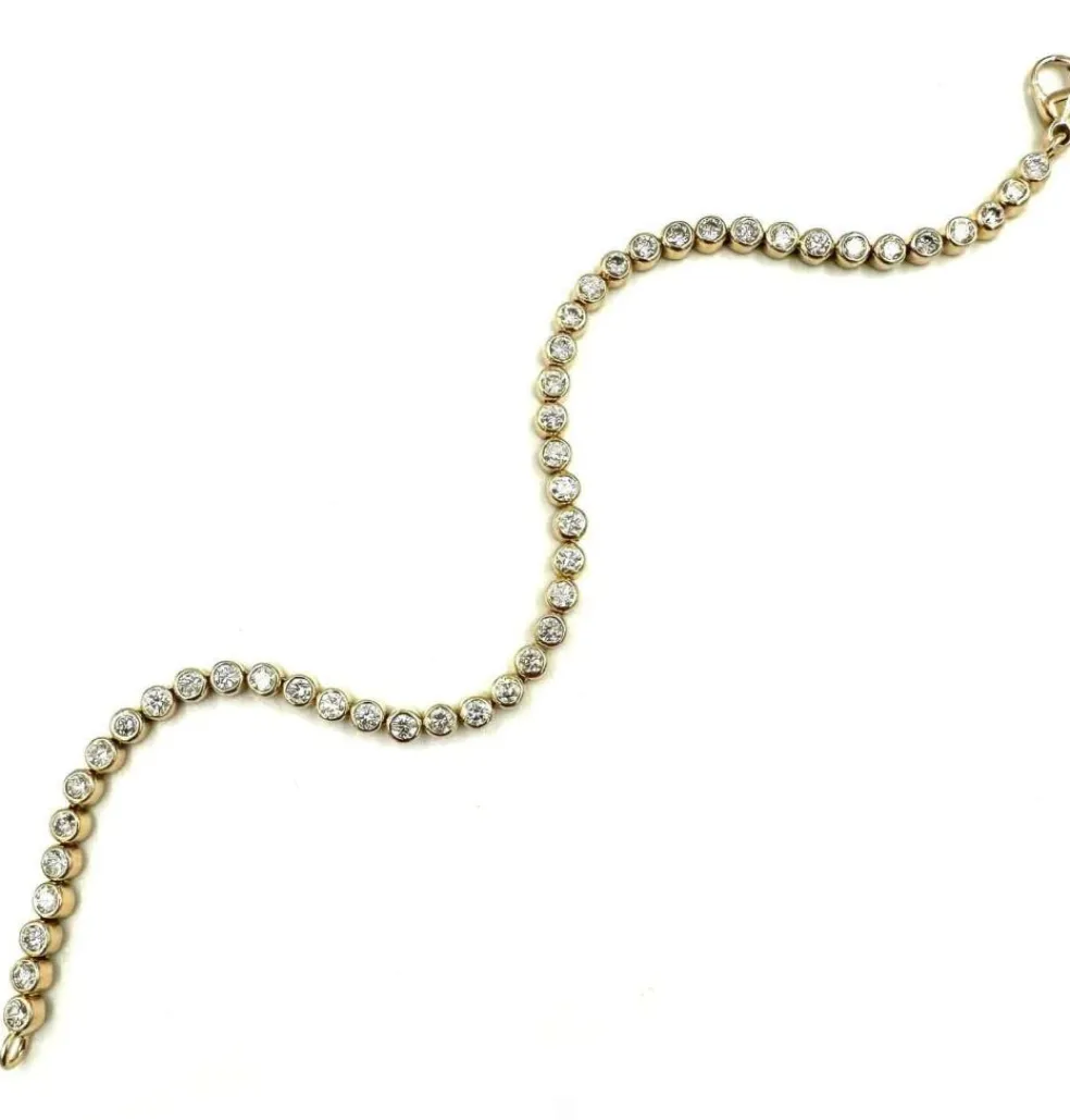 Bracelet Rivière Diamants Or Rose