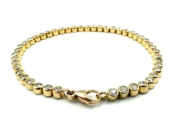Bracelet Rivière Diamants Or Rose