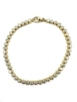 Bracelet Rivière Diamants Or Rose