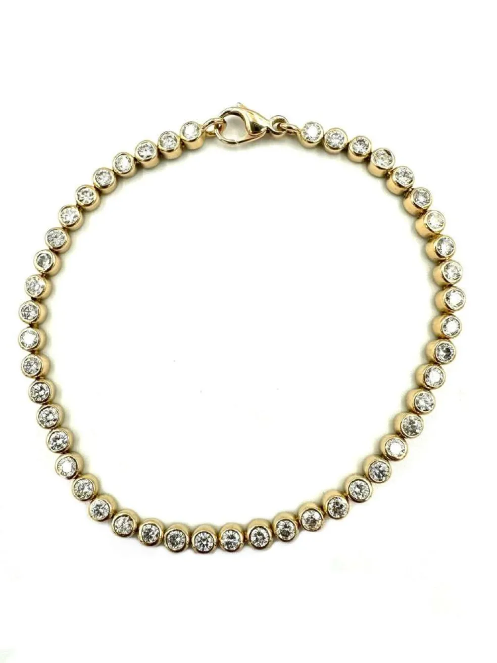 Bracelet Rivière Diamants Or Rose