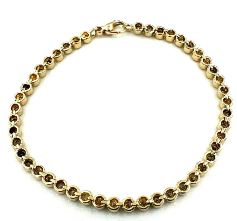 Bracelet Rivière Diamants Or Rose