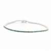 Bracelet Rivière en or blanc et émeraude