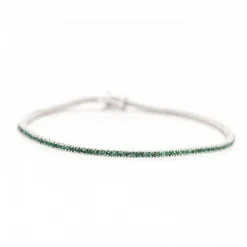 Bracelet Rivière en or blanc et émeraude