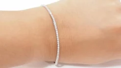 Bracelet rivière en or blanc et diamants 1ct