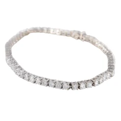 Bracelet Rivière Or Blanc Diamants 4cts