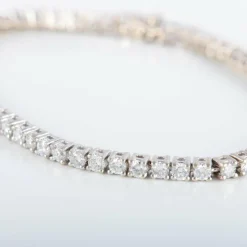 Bracelet Rivière Or Blanc Diamants 4cts