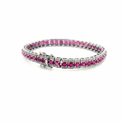 Bracelet Rivière Or Blanc 18k & Rubis