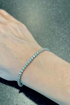 Bracelet rivière or blanc diamants 5,40 carats
