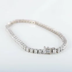 Bracelet Rivière Or Blanc Diamants 4cts