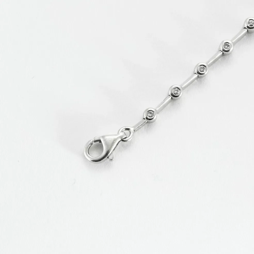 Bracelet rivière or blanc diamants