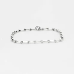 Bracelet rivière or blanc diamants