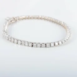 Bracelet Rivière Or Blanc Diamants 4cts