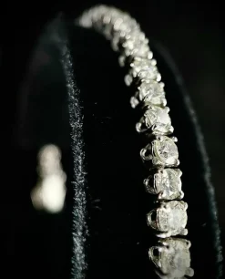 Bracelet rivière or blanc diamants 5,40 carats