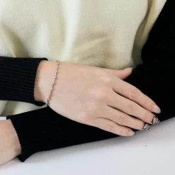 Bracelet rivière or blanc diamants