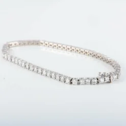 Bracelet Rivière Or Blanc Diamants 4cts