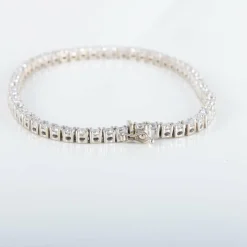Bracelet Rivière Or Blanc Diamants 4cts