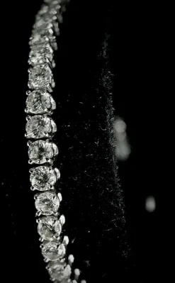 Bracelet rivière or blanc diamants 5,40 carats