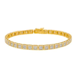 Bracelet Rivière Or jaune, Or blanc Diamant