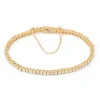 Bracelet rivière or jaune orné de diamant taille brillant