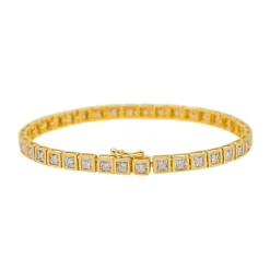 Bracelet Rivière Or jaune, Or blanc Diamant