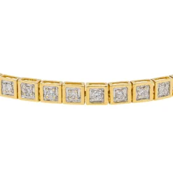 Bracelet Rivière Or jaune, Or blanc Diamant