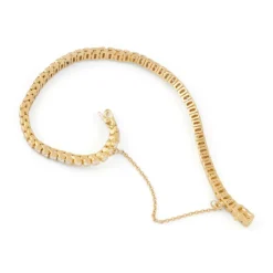 Bracelet rivière or jaune orné de diamant taille brillant
