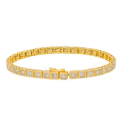 Bracelet Rivière Or jaune, Or blanc Diamant