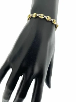 Bracelet rétro deux ors avec diamants certifié HRD