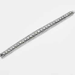 Bracelet ruban en or blanc pavé de diamants