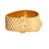 Bracelet ruban en or jaune à maille "nid d'abeille"