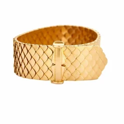 Bracelet ruban en or jaune à maille "nid d'abeille"