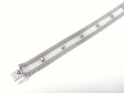 Bracelet ruban or blanc et diamants 1950-1960