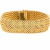 Bracelet ruban souple, maille tressée en or jaune